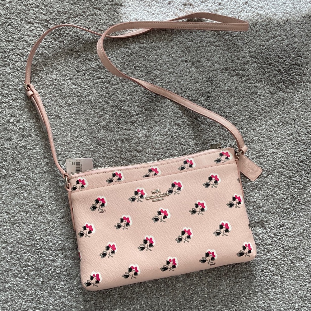 Coach floral printed mini  crossbody bag NWT